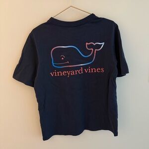 Vineyard Vines Navy Tee with Red, White & Blue Whale